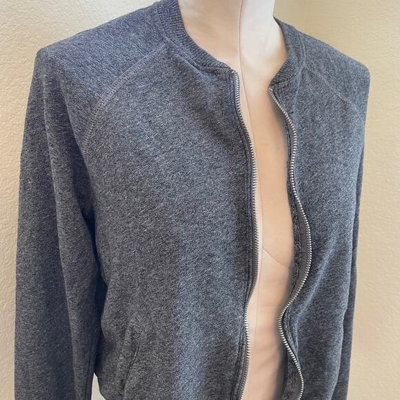 Abercrombie & Fitch Gray full zip up sweater cardigan juniors large - Picture 2 of 8